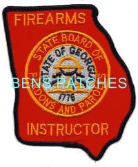 GEORGIA,GEORGIA STATE BOARD OF PARDONS AND PAROLES FIREARMS INSTRUCTOR 1 STATE SHAPED_wm